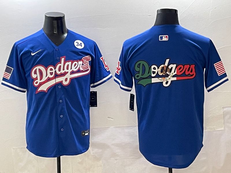 Men Los Angeles Dodgers Blank Blue Second generation Joint Name Nike 2025 MLB Jersey style 12